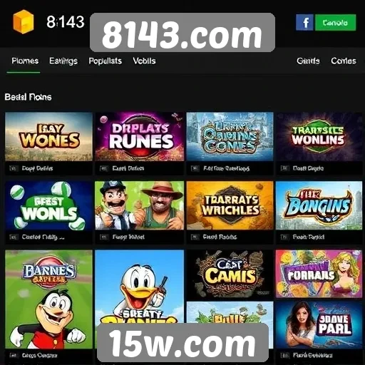 Popularidade dos jogos disponíveis em 8143.com